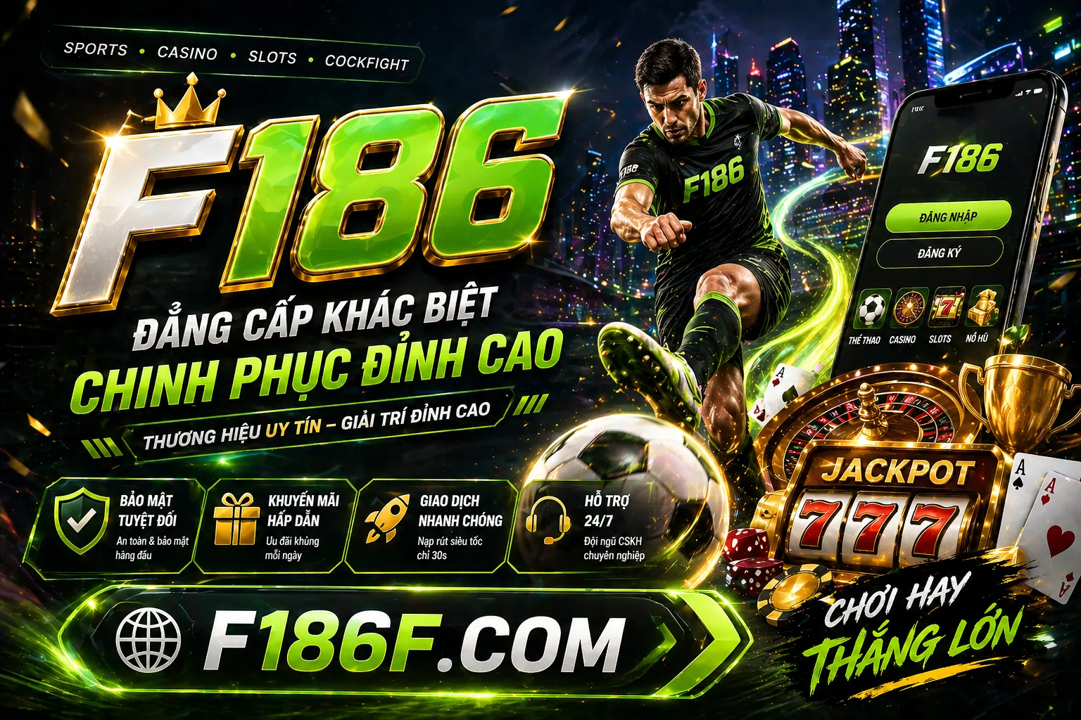 Sân vận động bóng đá với ánh đèn rực rỡ và logo Kuwin Nhà Cái
